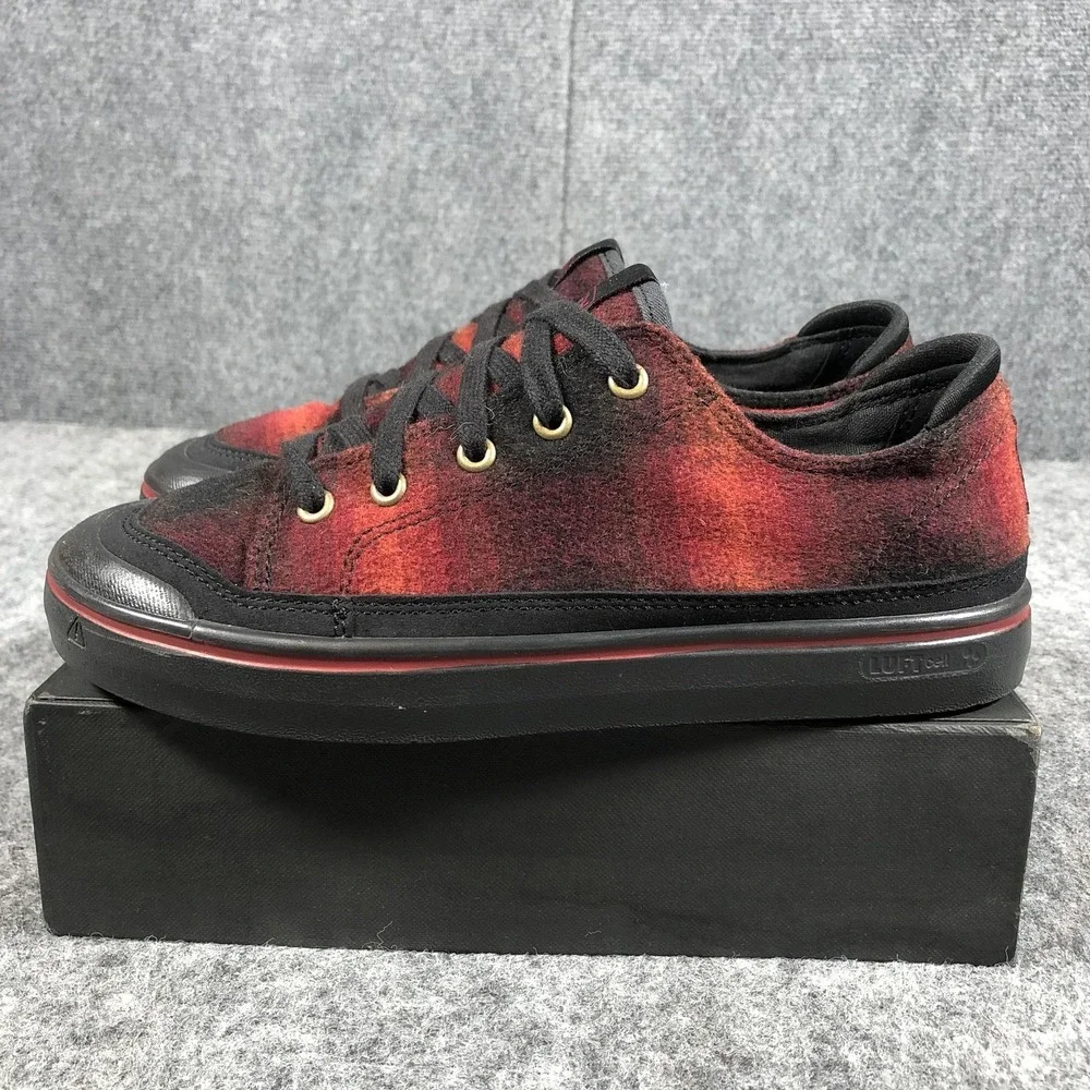 Keen‎ Luftcell Shoes Womens Size 8.5 Red Wool Plaid Low Top Comfort Sneakers